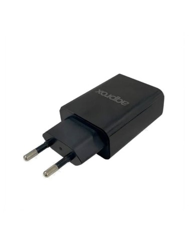 CARGADOR  5V ENCHUFE APPROX 2X USB TRAVEL WALL NEGRO PN: APPUSBWALL24 EAN: 8435099529750   