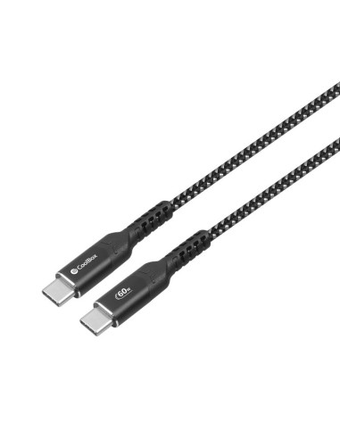 CABLE USB TYPE C A TYPE C 1.2M NEGRO TRENZADO 3.0 PN: COO-CAB-UC-60W EAN: 8436556141577   