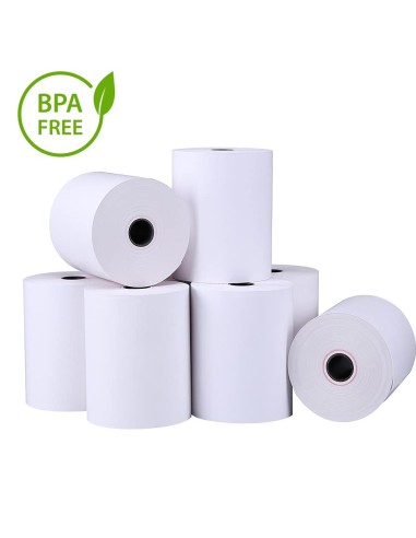 PAPEL TERMICO CAJA 50 ROLLOS   80X80X12 SIN BISFENOL A PN: R8080-50-SB EAN: 1000000001625   