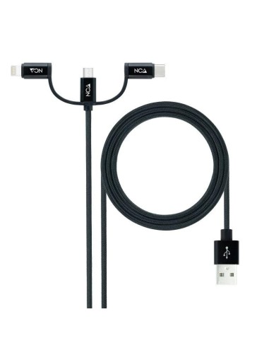 KIT CABLE 3 EN 1 USB A TYPE-C  / MICRO /LIGHTNING 1M PN: 10.01.3200 EAN: 8433281012936   