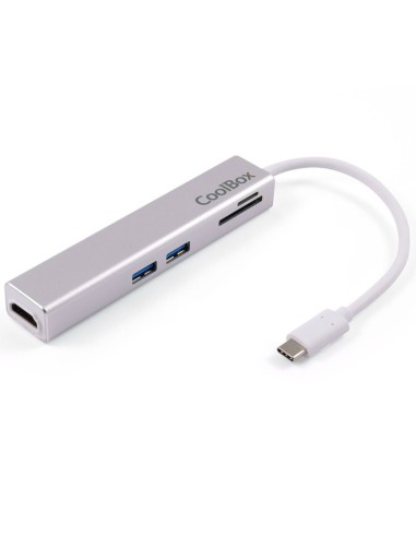 MINI DOCK USB TYPE C COOLBOX   USB 3.0, HDMI, SD, MSD PLATA PN: COO-DOCK-02 EAN: 8436556142468   