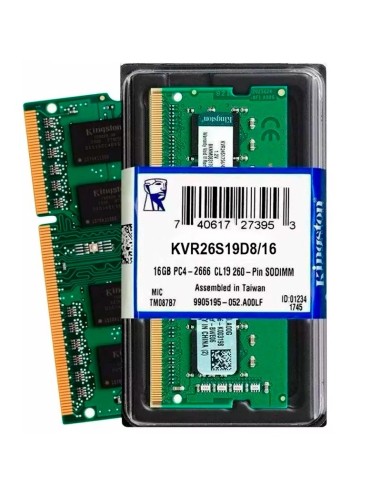 SODIMM DDR4 16GB/2666 KINGSTON PN: KVR26S19D8/16 EAN: 740617280623    