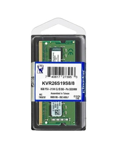 SODIMM DDR4  8GB/2666 KINGSTON PN: KVR26S19S8/8 EAN: 740617280630    