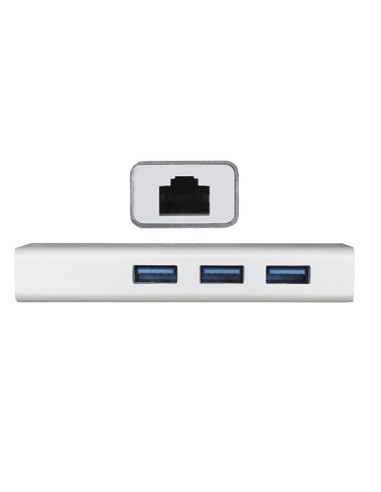 HUB 3 PTOS USB 3.0 + ETHERNET   GIGALAN SILVER PN: APPC07GHUB EAN: 8435099524434   