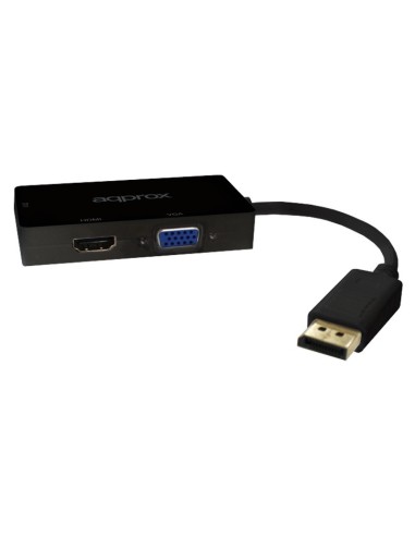 ADAPT. DISPLAY PORT A HDMI-DVI VGA 2K 4K Y VGA 1080P NEGRO PN: APPC37 EAN: 8435099522935   