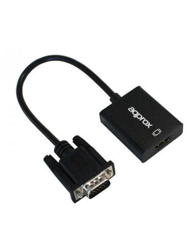 ADAPT. VGA A HDMI CON ENTRADA  DE AUDIO NEGRO PN: APPC25 EAN: 8435099520870   