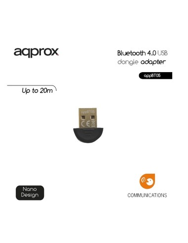 ADAPT. BLUETOOTH USB APPROX    V 4.0 NEGRO PN: APPBT05 EAN: 8435099522898   