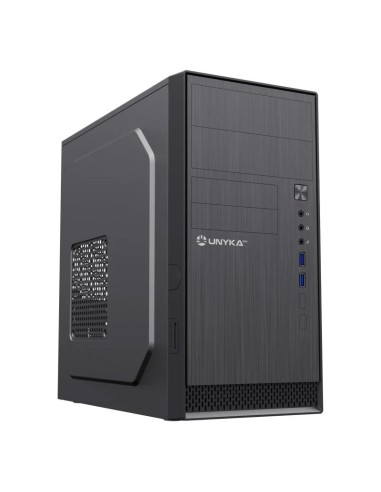 CAJA MICRO ATX UNYKA AERO C12  NEGRA SIN FUENTE LECTOR TARJ. PN: UK52116 EAN: 6974560221127   