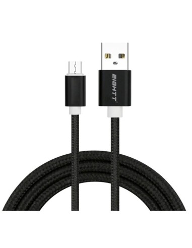 CABLE USB 2.0  1 M A MICRO USB  CARGA TRENZADO NEGRO PN: ECM-1B EAN: 8425402170892   