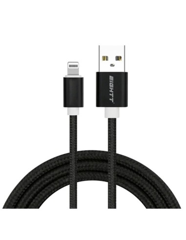 CABLE USB 2.0  1 M A LIGHTNING CARGA TRENZADO IPHONE NEGRO PN: ECI-2B EAN: 8425402170861   