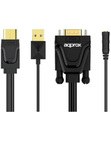 ADAPT. HDMI A VGA + AUDIO      NEGRO APPROX PN: APPC22 EAN: 8435099520849   