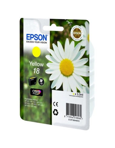 CARTUCHO EPSON T180440 AMARILL O PN: C13T18044012 EAN: 8715946625164   