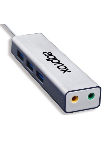 TARJ. SONIDO USB + HUB 3X USB  3.0 PN: APPUSB51HUB EAN: 8435099524441   