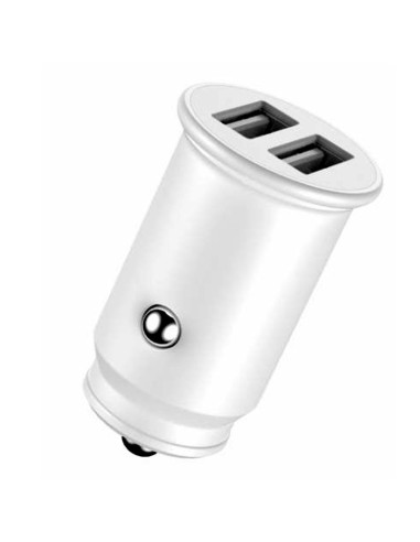 CARGADOR 5V COCHE 2X USB BYHOM E 2.4A BLANCO PN: YCC-01W EAN: 8433772199757   