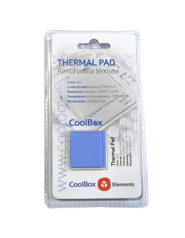 ALMOHADILLA TERMICA CPU KIT 4  PADS  AZUL COOLBOX PN: COO-TGH3W-PAD EAN: 8436556140457   