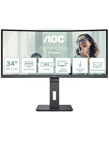 MONITOR   34" AOC LED CURVO    CU34P3CV WQHD MULTIMEDIA NEGRO PN: CU34P3CV EAN: 4038986110730   