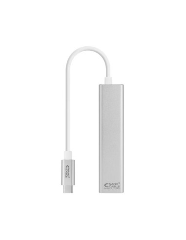 ADAPT. USB TYPE C A ETHERNET   GIGABIT + 3X USB 3.0 PLATA PN: 10.03.0404 EAN: 8433281009516   