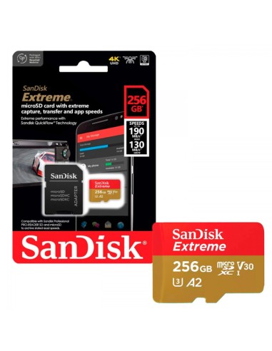 MEMORIA DG 256GB SANDISK MSD   EXTREME CON ADAPTADOR SD PN: SDSQXAV-256G-GN6 EAN: 619659188504    