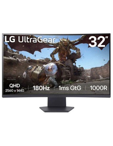 MONITOR   32" LG 32GS60OC QHD  ULTRAGEAR 180HZ CURVO NEGRO PN: 32GS60OC-B EAN: 8806096090657   